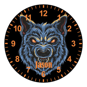 Werewolf Kids Silent Clock - Bespoke Personalised Special Gift