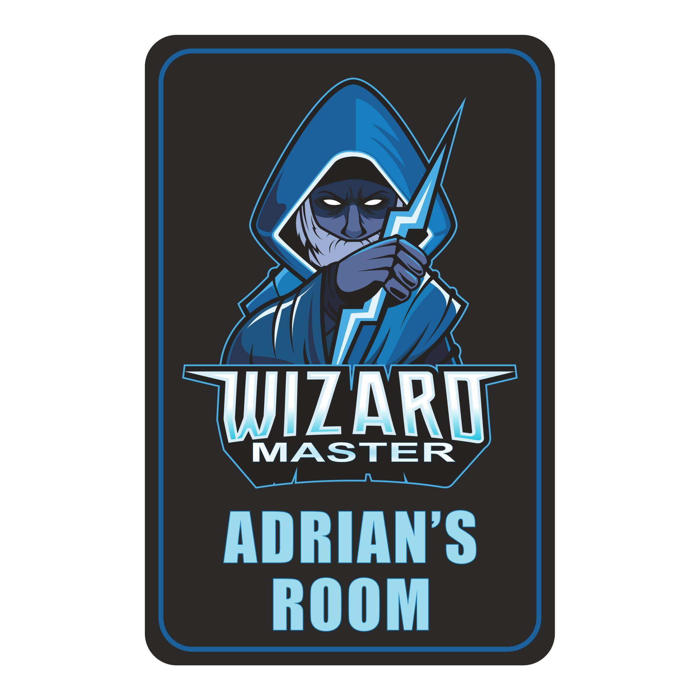 Personalised Wizard Master Gaming Room Gaming Kids Bedroom Door Sign - Unique Gift