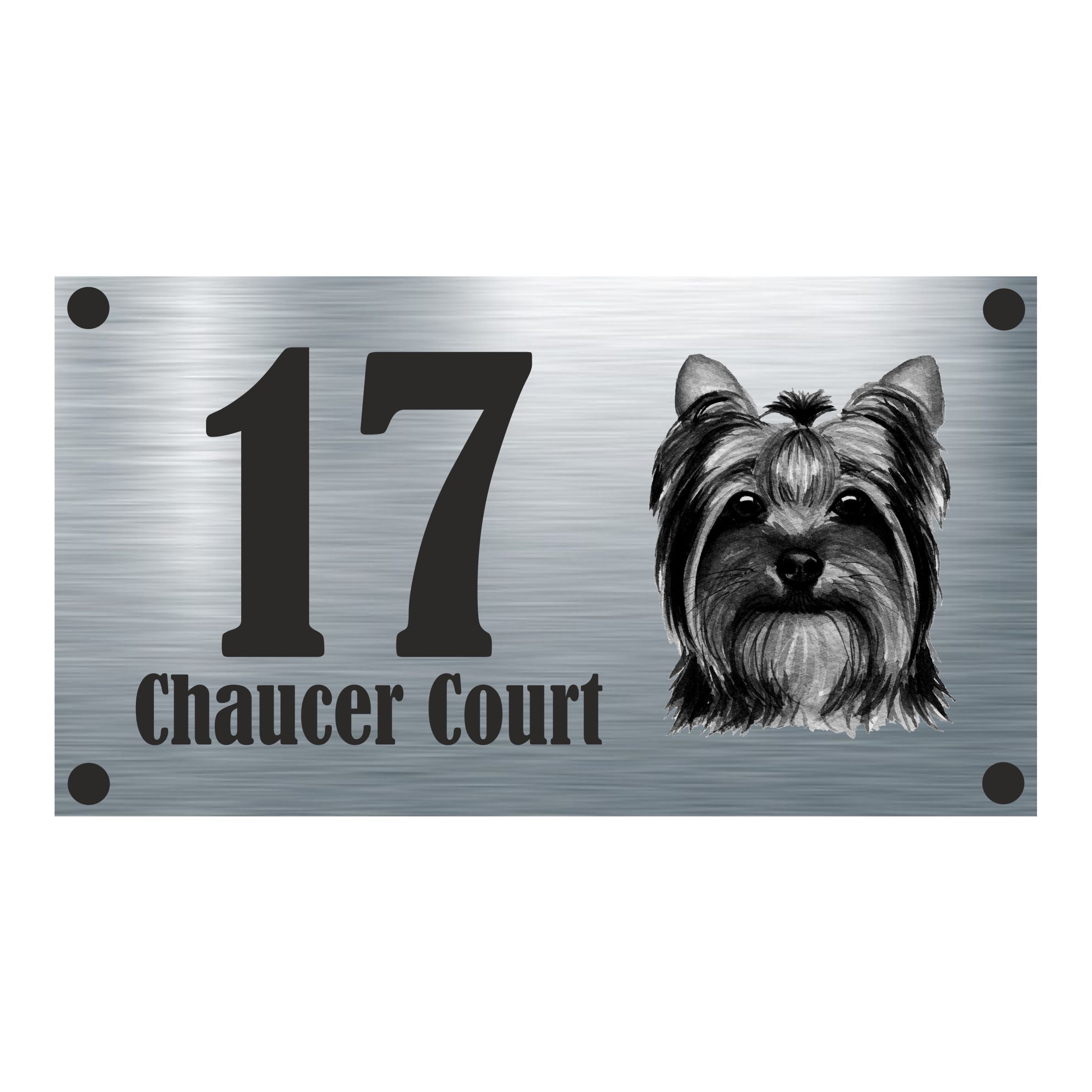 Dog Collection - Yorkshire Terrier Aluminium House Sign  - Personalised
